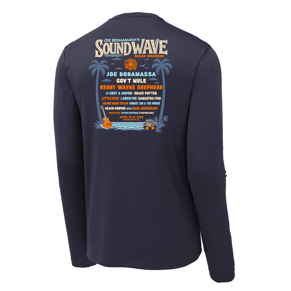 Joe Bonamassa Sound Wave Beach Weekend UV-trøye Navy UPF50