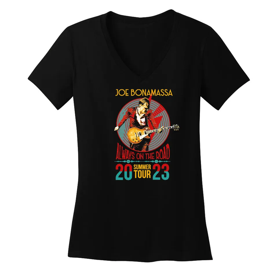 Joe Bonamassa 2023 U.S. Summer Tour v-neck dame bomull lett