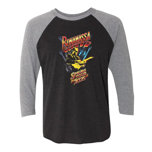 Joe Bonamassa 2025 Spring Tour 3/4 t-skjorte grå/svart unisex