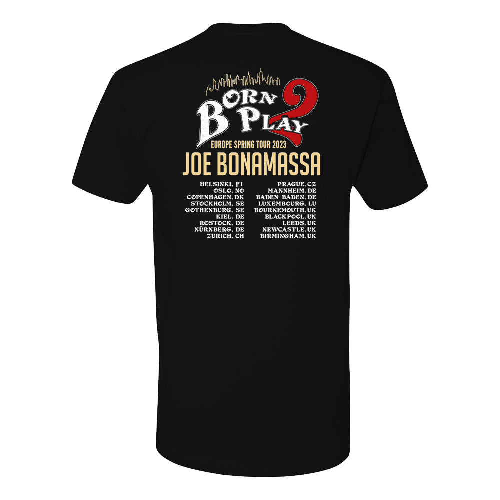 Joe Bonamassa 2023 Europe Spring Tour t-skjorte unisex svart