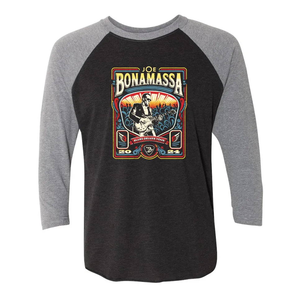 Joe Bonamassa U.S. Summer Tour 2024 t-skjorte grå 3/4 ermer