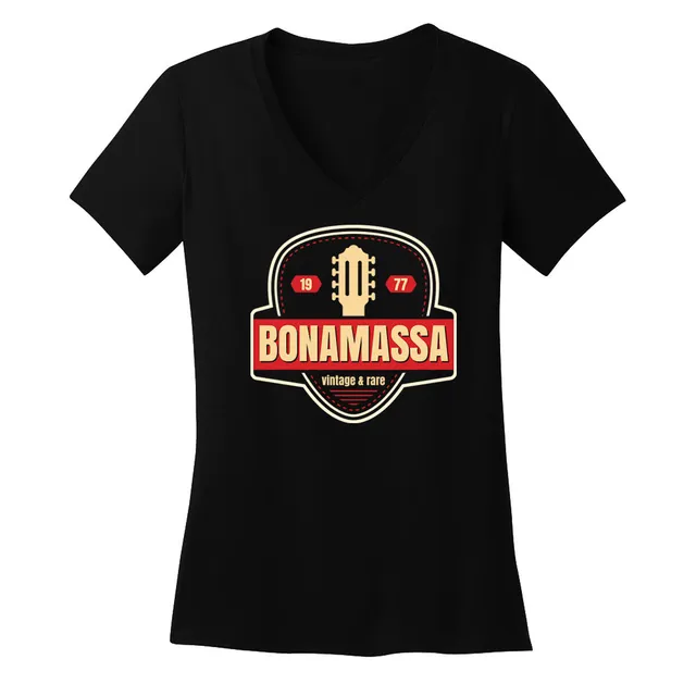 Joe Bonamassa Gold Vintage Pick V-hals t-skjorte dame bomull