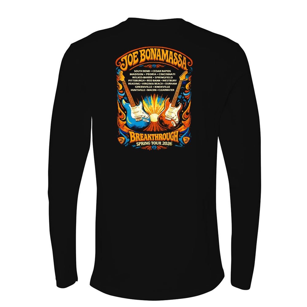 Joe Bonamassa 2026 U.S. Spring Tour langermet svart bomull