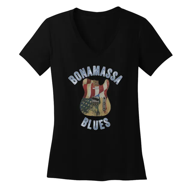 Joe Bonamassa Tele Blues v-hals t-skjorte dame svart bomull