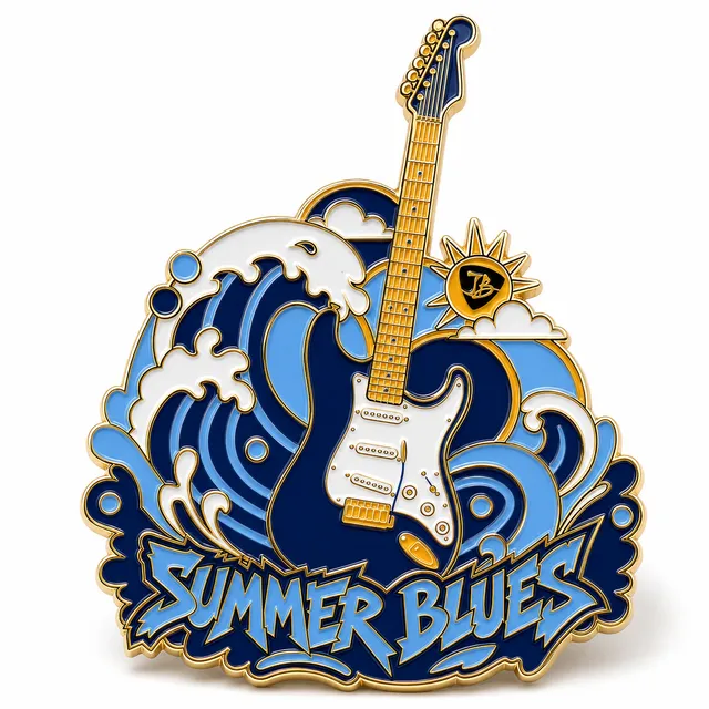 Joe Bonamassa Summer Blues pin gull emalje samleobjekt
