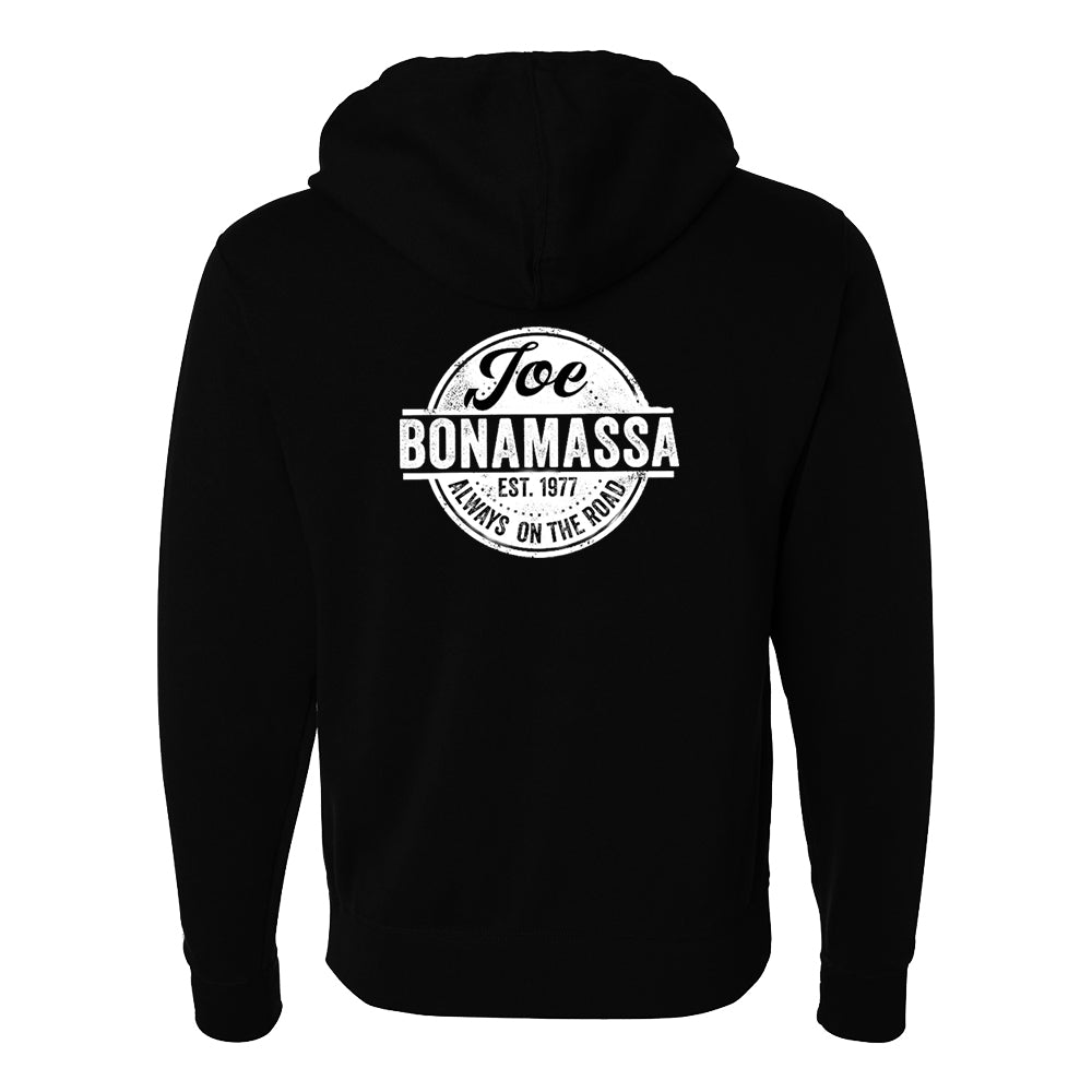 Joe Bonamassa Always On The Road Stamp hettejakke Zip svart unisex
