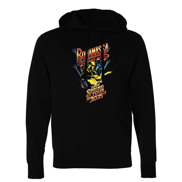 Joe Bonamassa 2025 Europe Spring Tour hoodie unisex svart