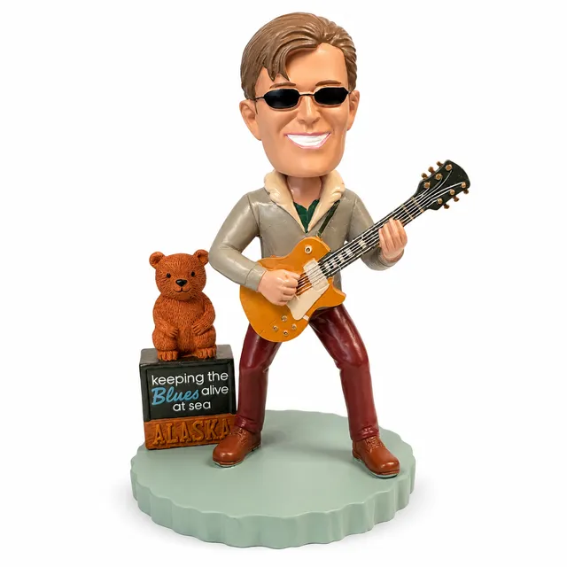 Joe Bonamassa KTBA at Sea Alaska Bona-Bobble samlefigur 8" håndmalt