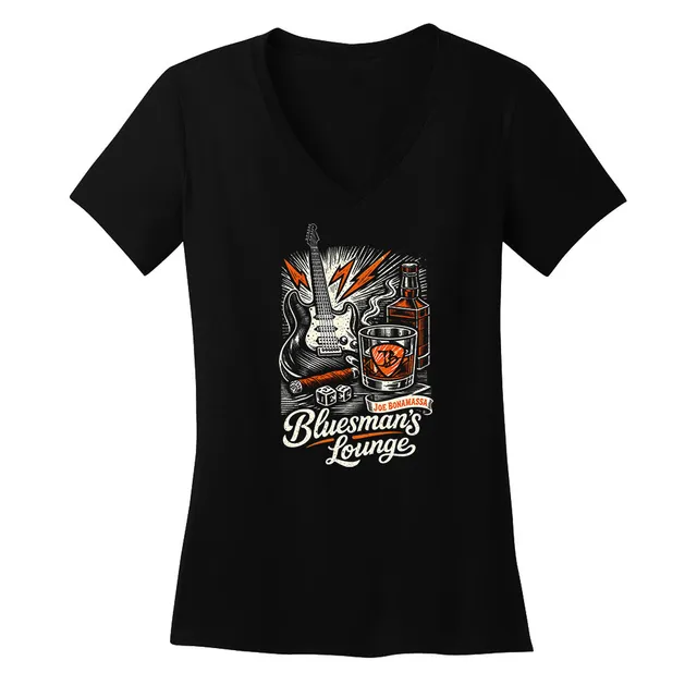 Joe Bonamassa Bluesman's Lounge V-Neck t-skjorte dame bomull