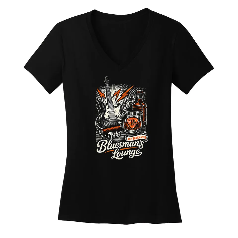 Joe Bonamassa Bluesman's Lounge V-Neck t-skjorte dame bomull