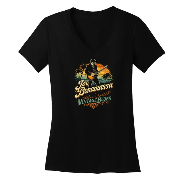 Joe Bonamassa Vintage Blues V-neck t-skjorte dame bomull