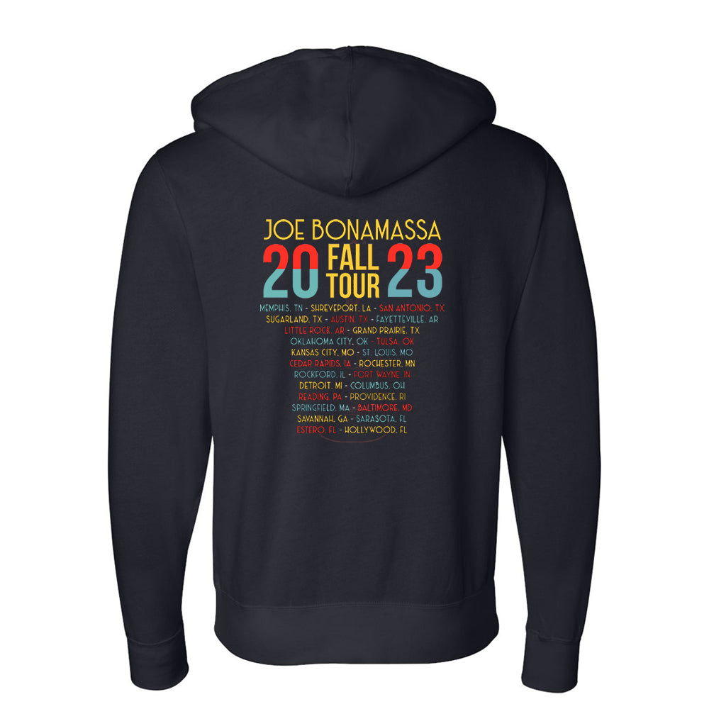 Joe Bonamassa 2023 U.S. Fall Tour zip-hoodie svart unisex bomull