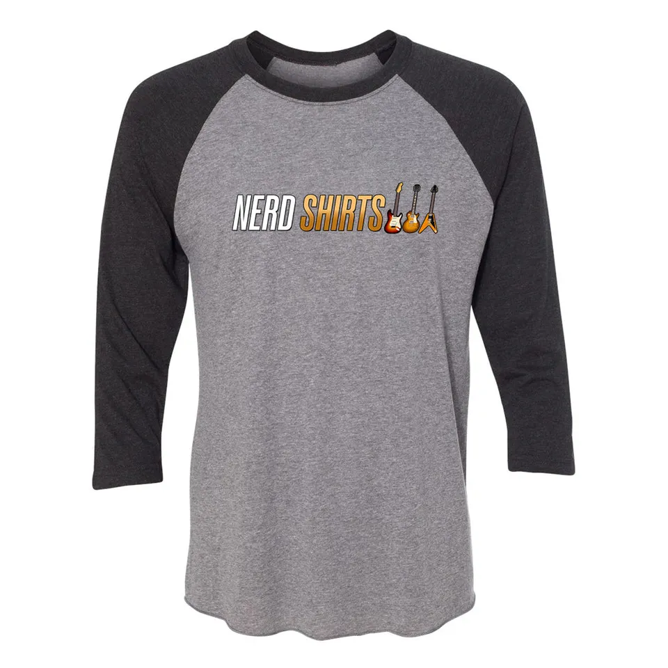 Joe Bonamassa Nerd Shirts baseball t-skjorte unisex hvit/svart