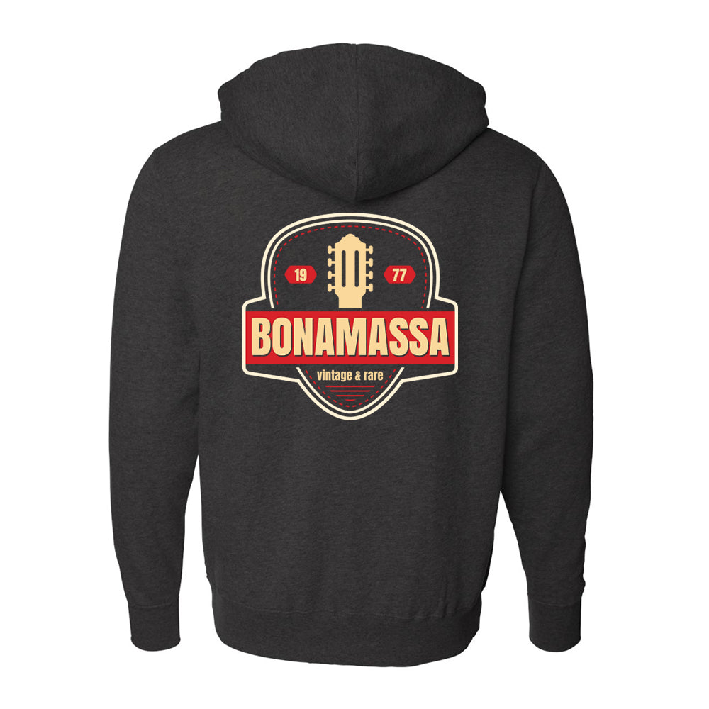 Joe Bonamassa Gold Vintage Pick zip-hoodie svart unisex