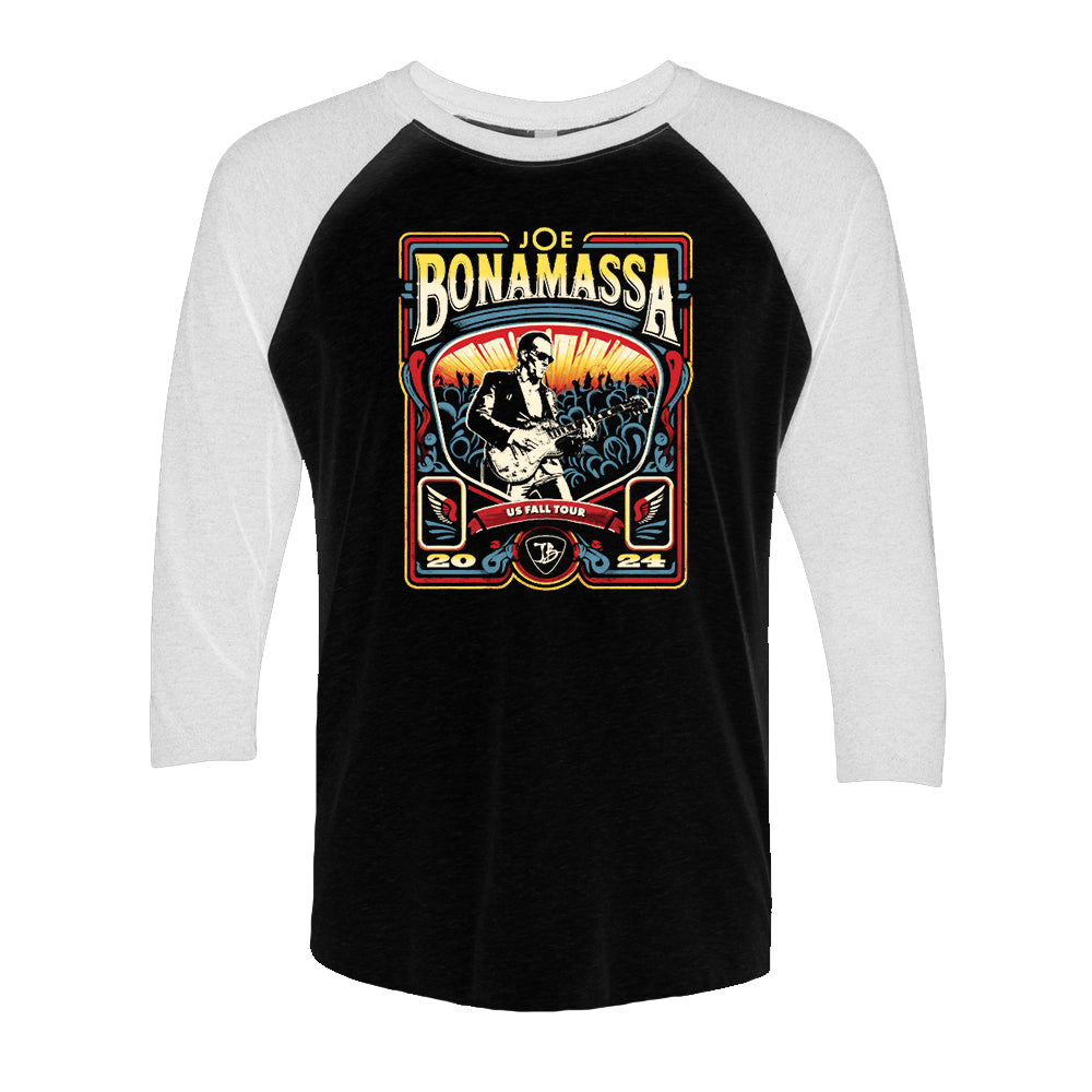 Joe Bonamassa U.S. Fall Tour 2024 t-skjorte 3/4 ermer heather grey