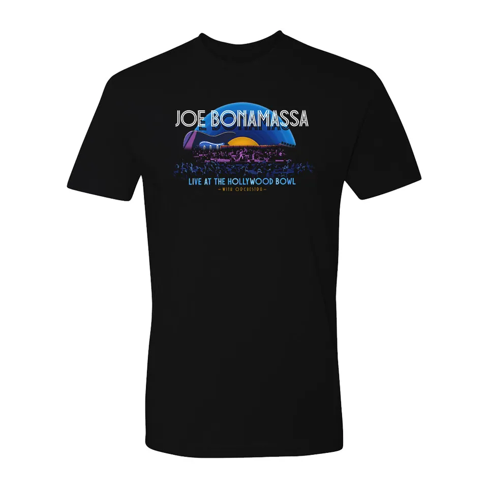 Joe Bonamassa Hollywood Bowl gitar t-skjorte svart bomull