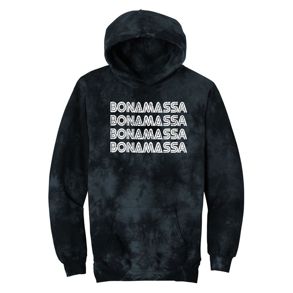 Joe Bonamassa Quadamassa Crystal Tie Dye hoodie Black/Teal tiedye