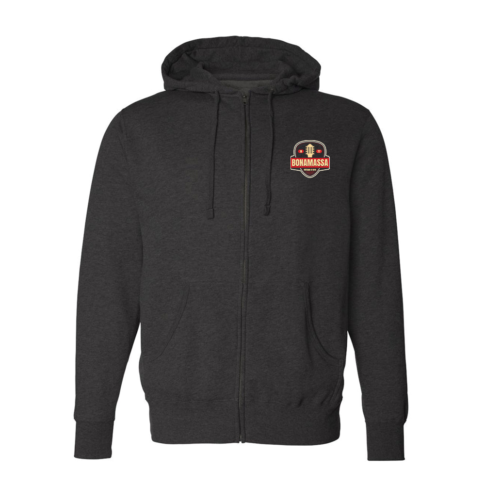 Joe Bonamassa Gold Vintage Pick zip-hoodie svart unisex