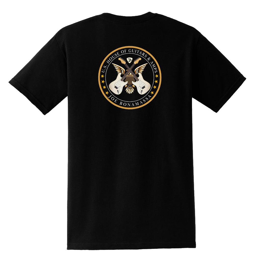 Joe Bonamassa House of Guitars t-skjorte med lomme bomull
