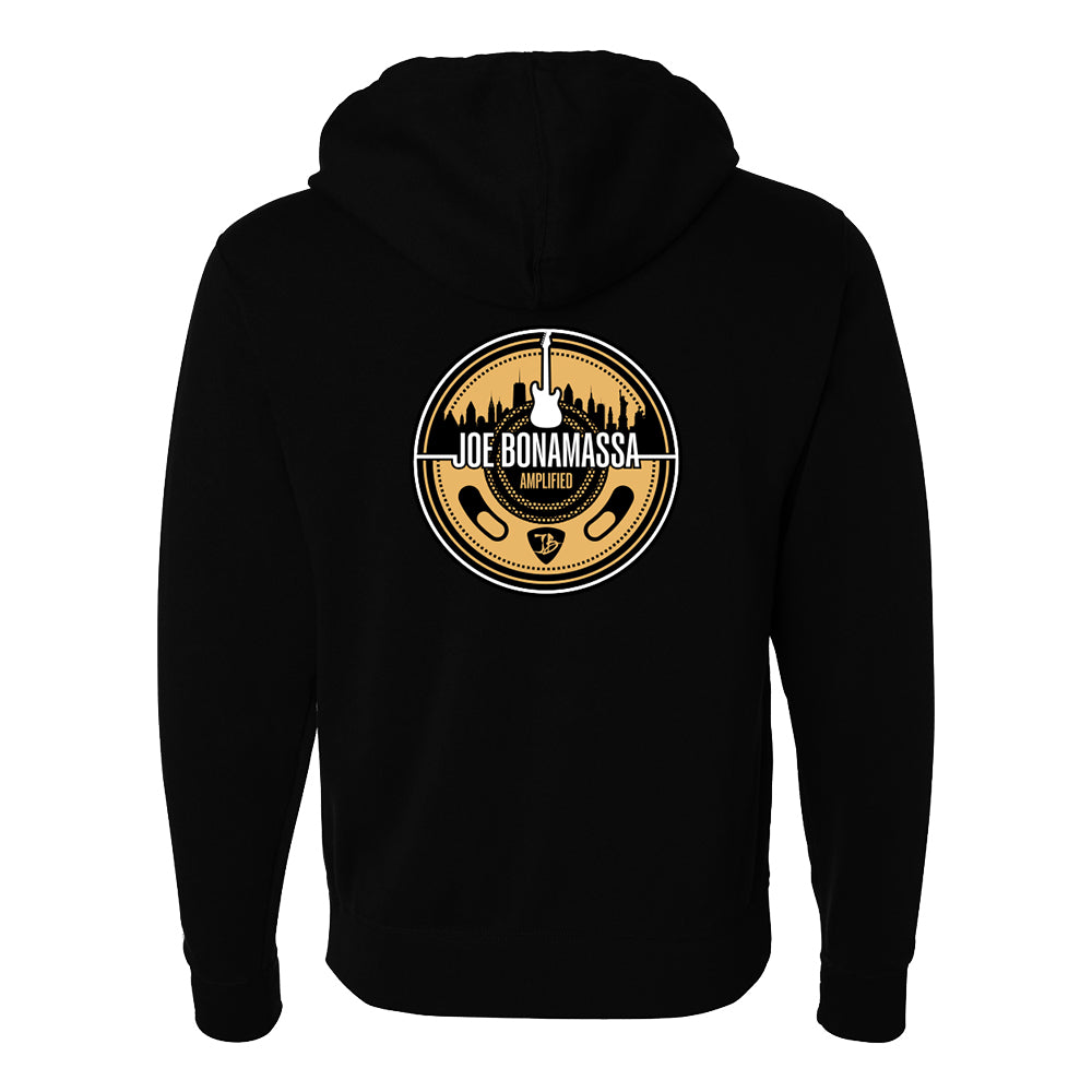 Joe Bonamassa JB Amplified hettejakke glidelås svart fleece