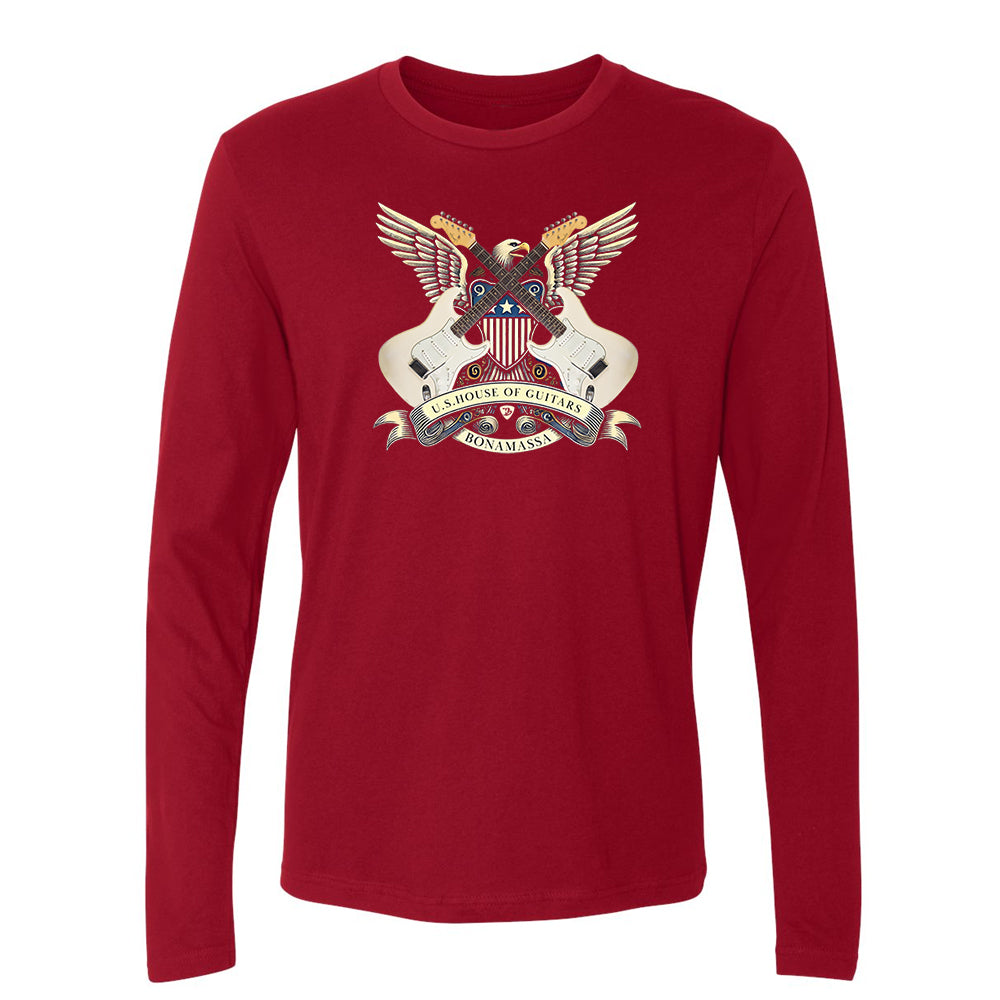 Joe Bonamassa House of Guitars Seal Long Sleeve t-skjorte svart bomull