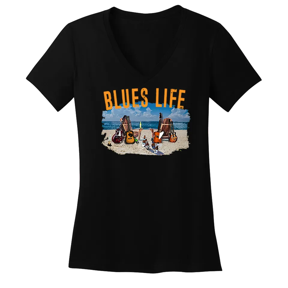 Joe Bonamassa Blues Life V-hals t-skjorte dame svart