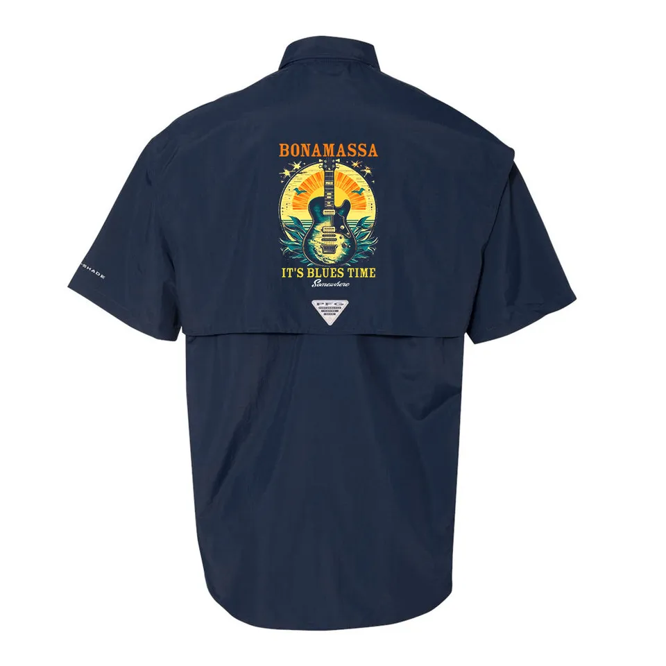 Joe Bonamassa Bahama II kortermet skjorte navy UPF30