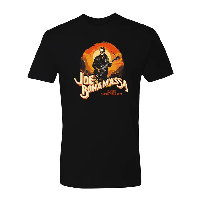 Joe Bonamassa 2024 Europe Spring Tour Serenade t-skjorte svart bomull