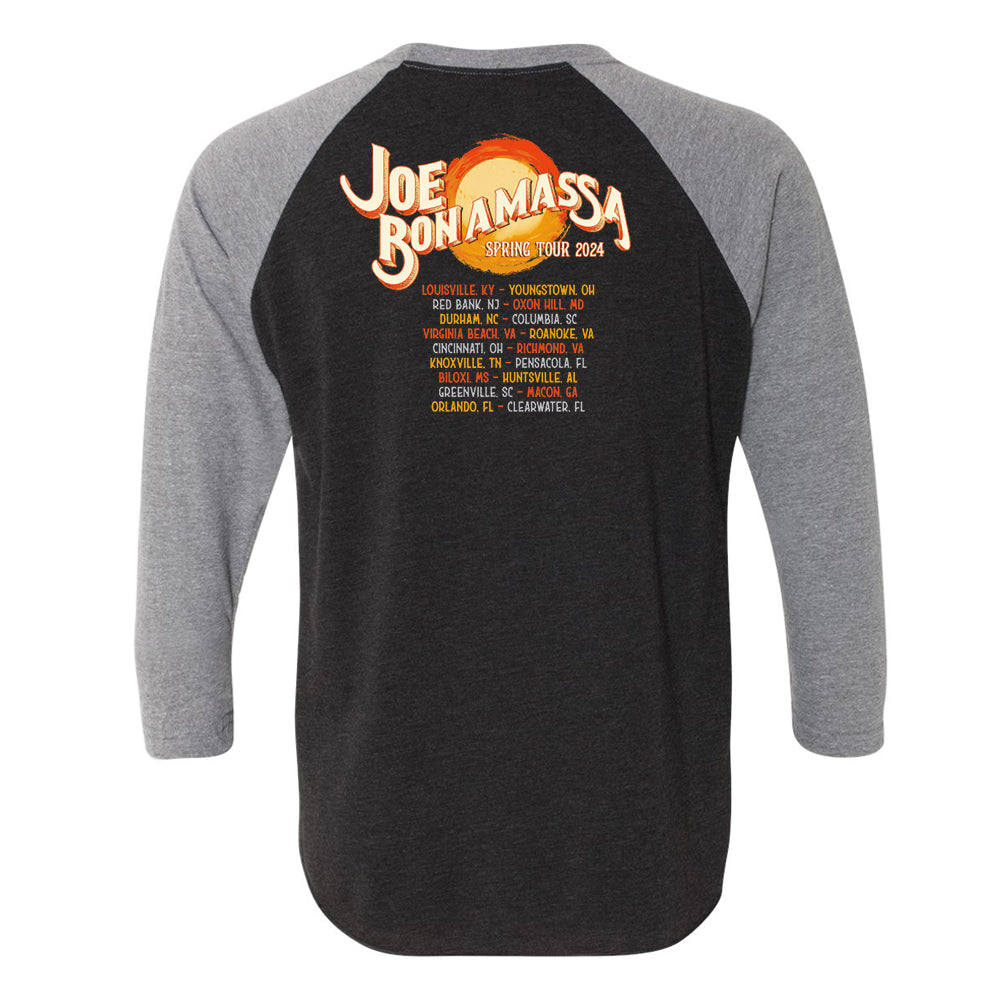Joe Bonamassa 2024 Spring Tour Serenade t-skjorte 3/4 ermer triblend