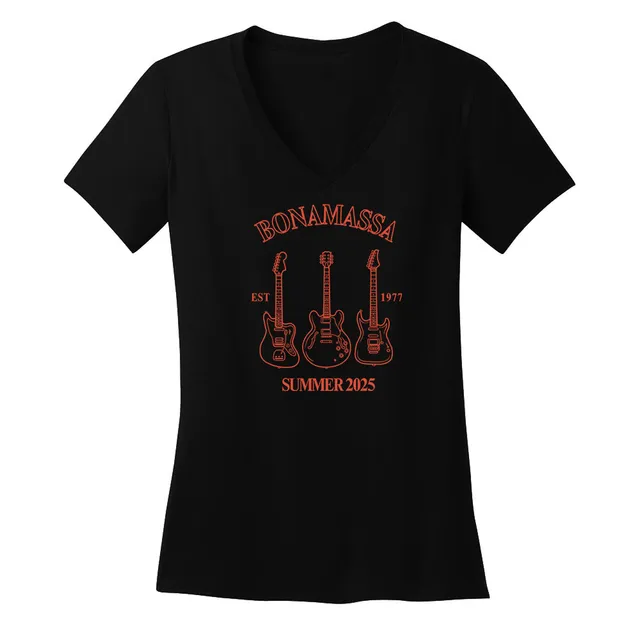 Joe Bonamassa Summer 2025 T-skjorte V-hals dame bomull