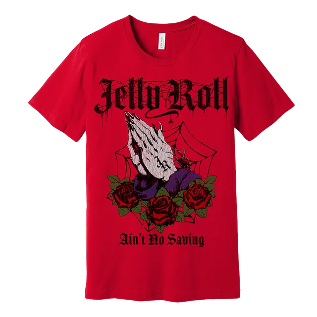 Jelly Roll Spider t-skjorte rød brysttrykk