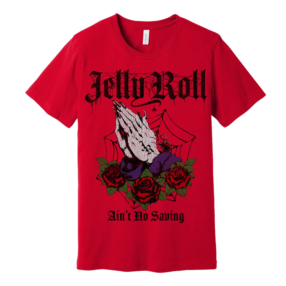 Jelly Roll Spider t-skjorte rød brysttrykk