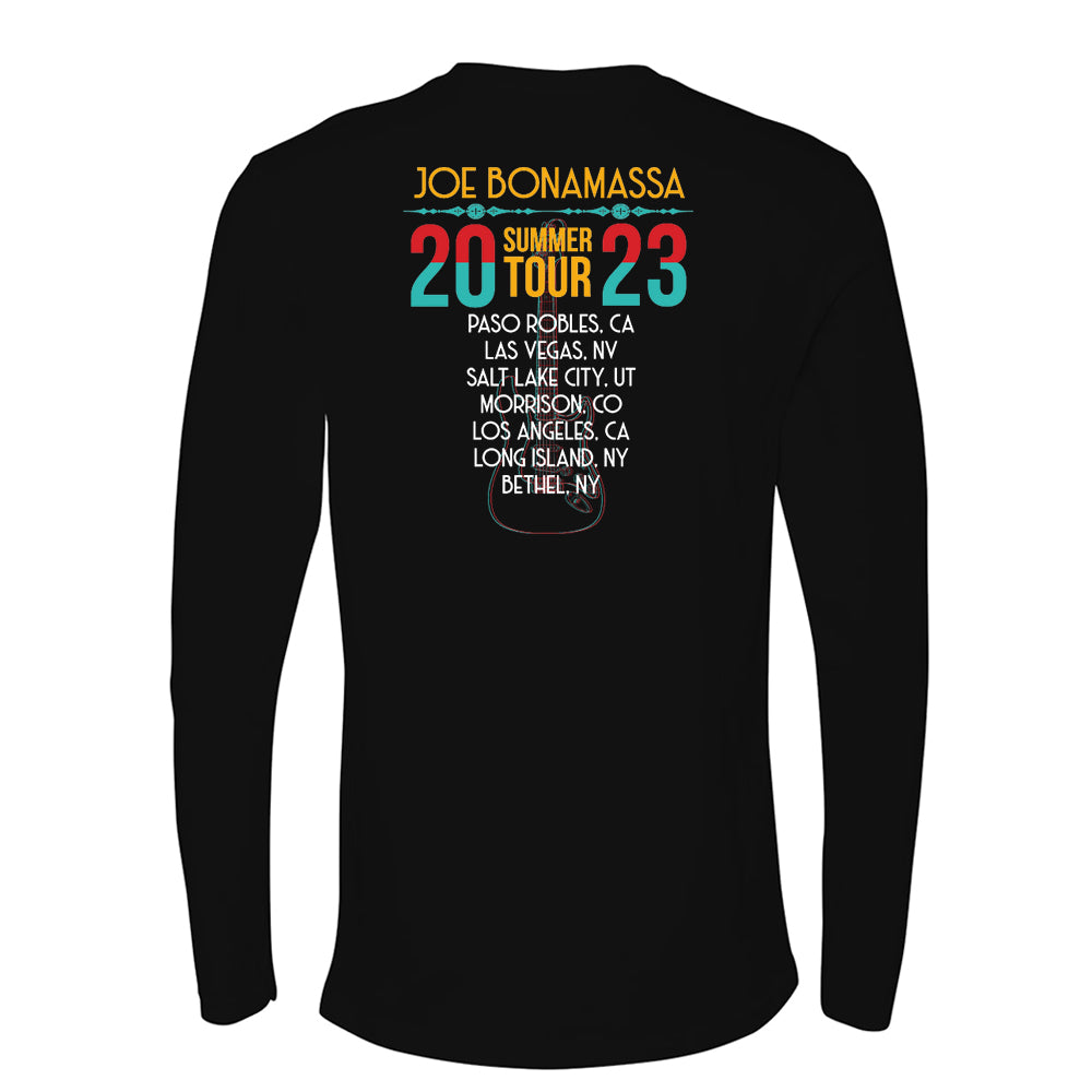 Joe Bonamassa 2023 U.S. Summer Tour langermet t-skjorte svart