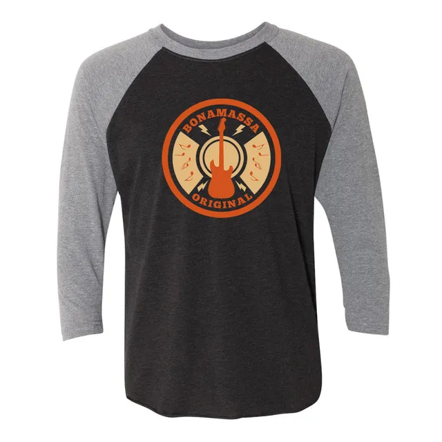 Joe Bonamassa Original 3/4-ermet t-skjorte heather grey/black tri-blend