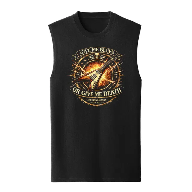 Joe Bonamassa Give Me Blues Or Give Me Death ermeløs T-skjorte svart bomull