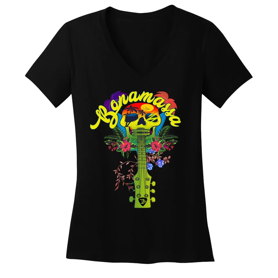 Joe Bonamassa Island Blues V-neck t-skjorte dame bomull