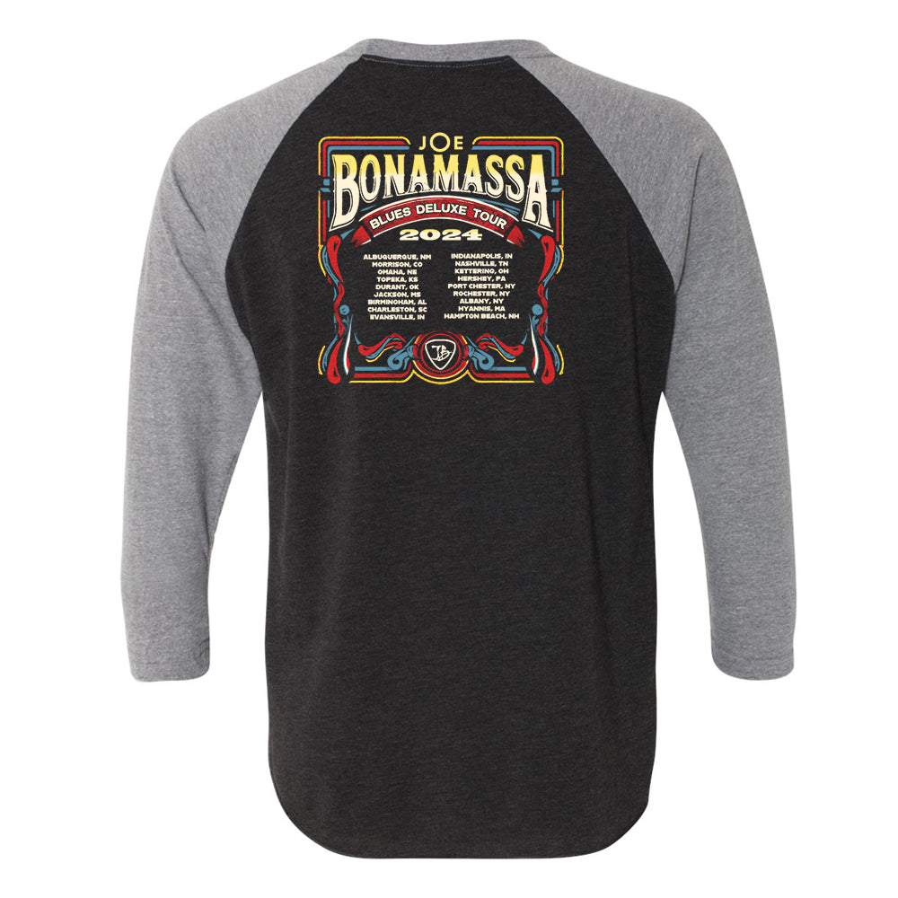 Joe Bonamassa U.S. Summer Tour 2024 t-skjorte grå 3/4 ermer