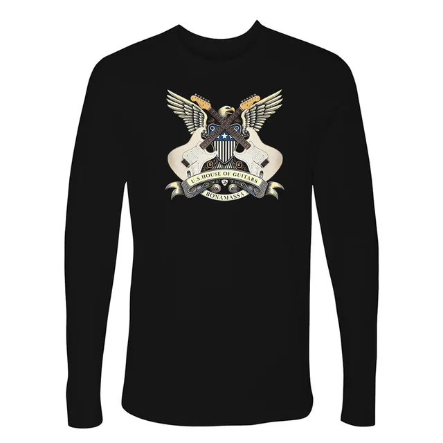 Joe Bonamassa House of Guitars Seal Long Sleeve t-skjorte svart bomull