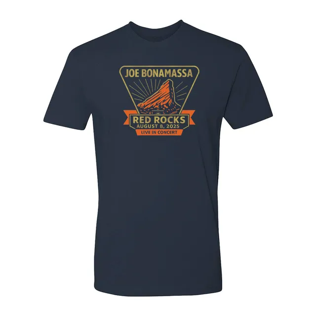 Joe Bonamassa 2025 Red Rocks t-skjorte unisex navy