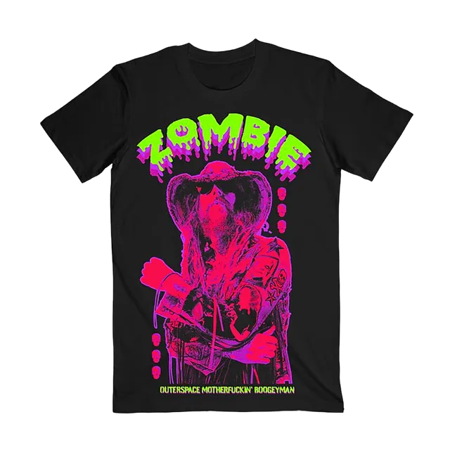 Rob Zombie Outerspace Boogieman t-skjorte brysttrykk