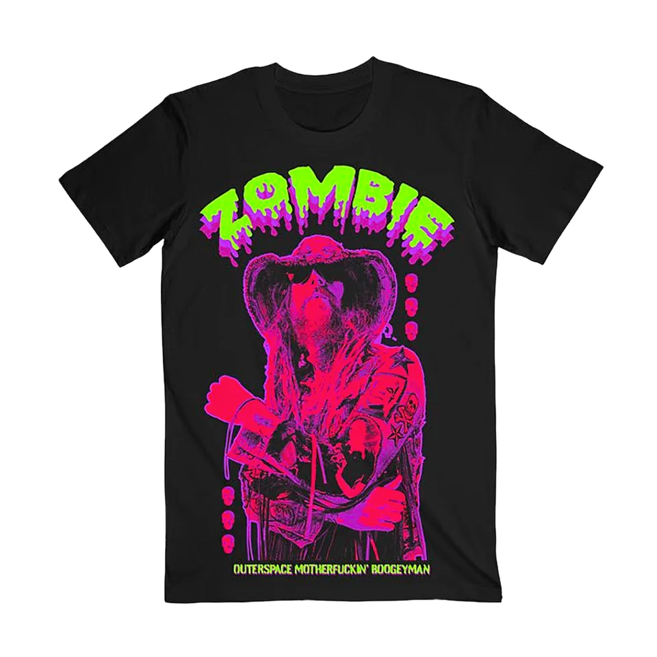 Rob Zombie Outerspace Boogieman t-skjorte brysttrykk
