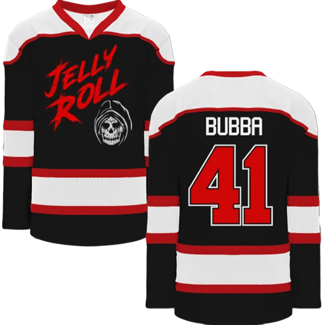 Jelly Roll Reaper Head hockeyjersey rød svart