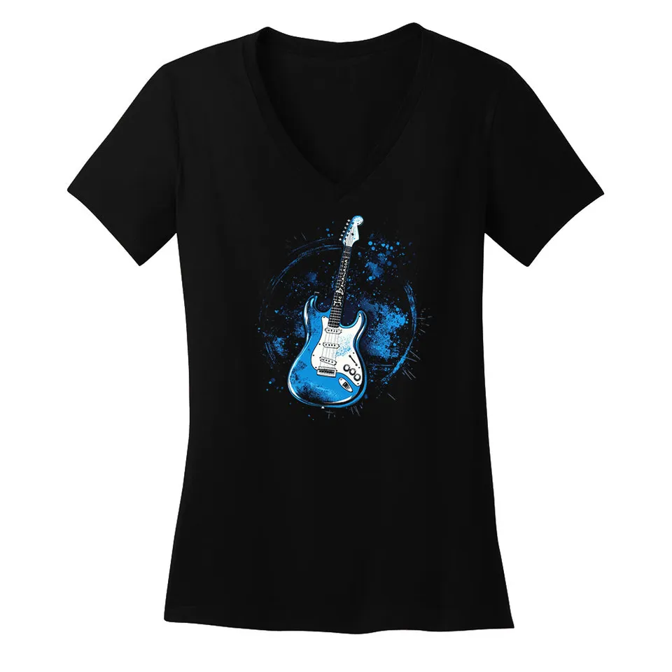 Joe Bonamassa Blues Burst T-skjorte dame V-hals bomull