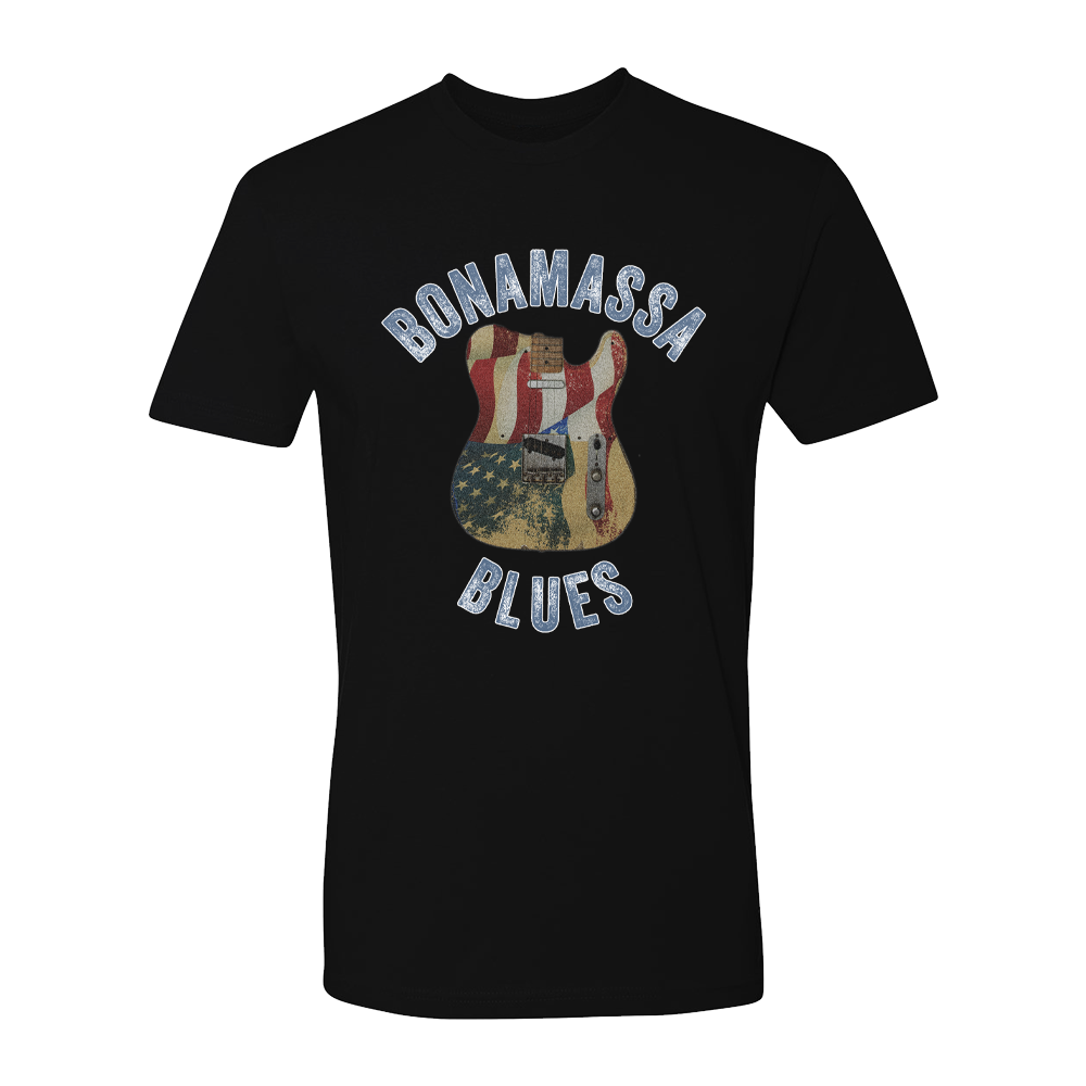 Joe Bonamassa Tele Blues t-skjorte svart bomull unisex