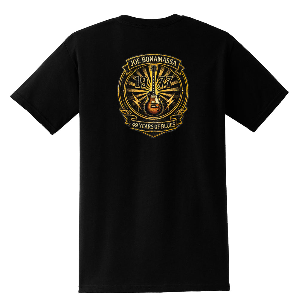 Joe Bonamassa 49 Years of Blues Les Paul t-skjorte lomme unisex