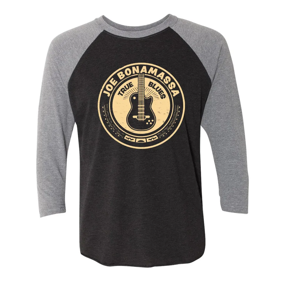 Joe Bonamassa True Blues t-skjorte 3/4 ermer grå/svart