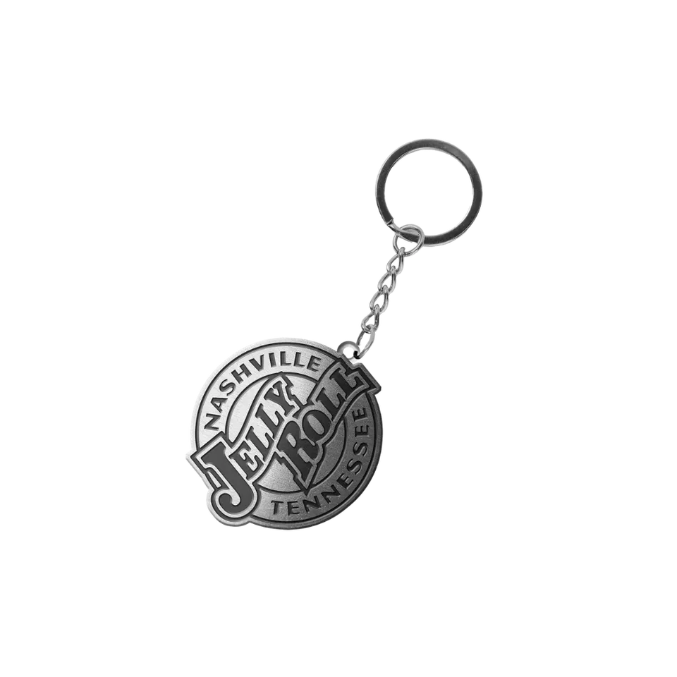 Jelly Roll Circle Logo nøkkelring metall sølv