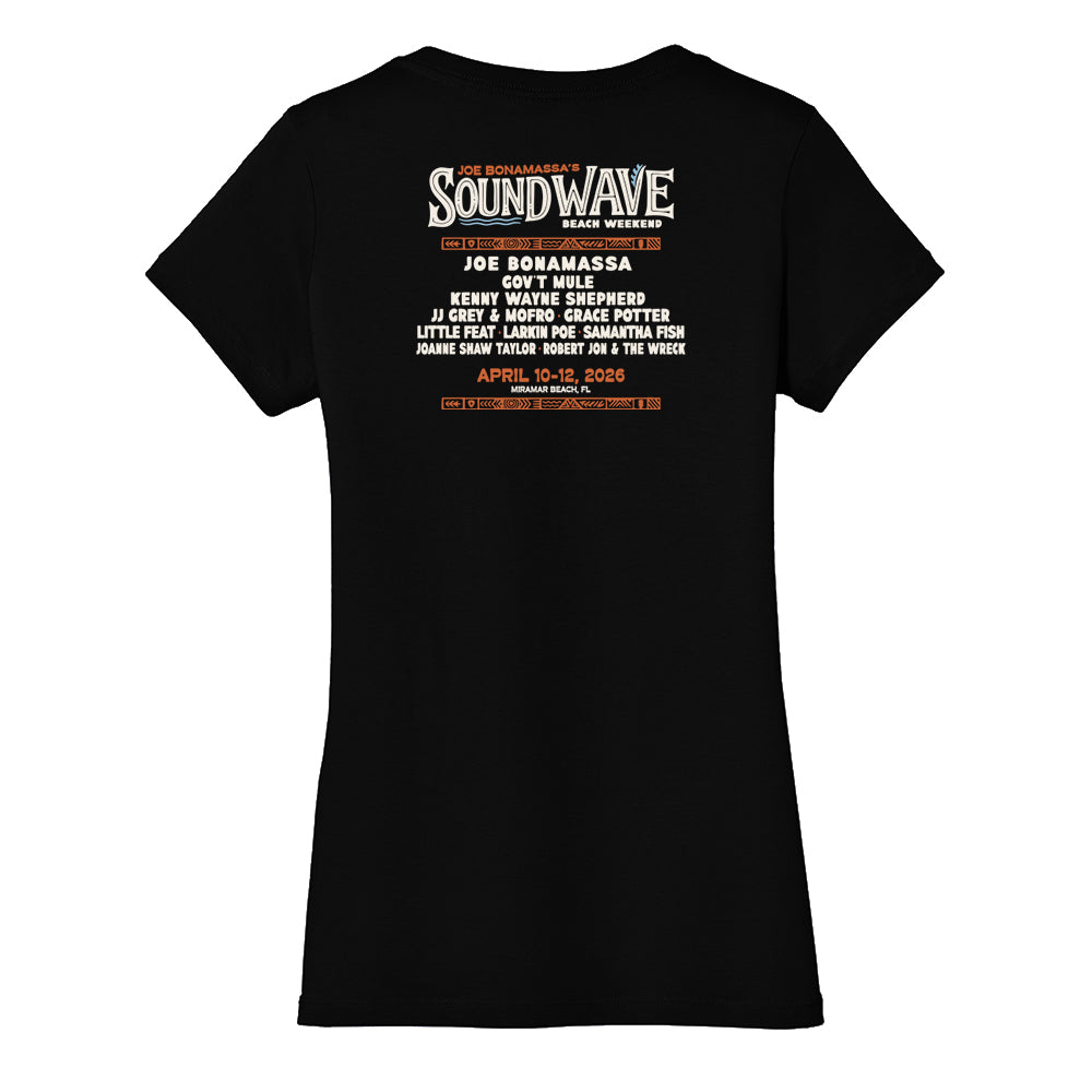 Joe Bonamassa Sound Wave Beach Weekend 2026 V-hals dame