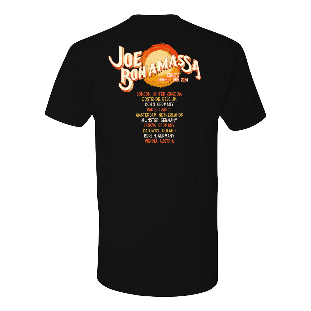 Joe Bonamassa 2024 Europe Spring Tour Serenade t-skjorte svart bomull