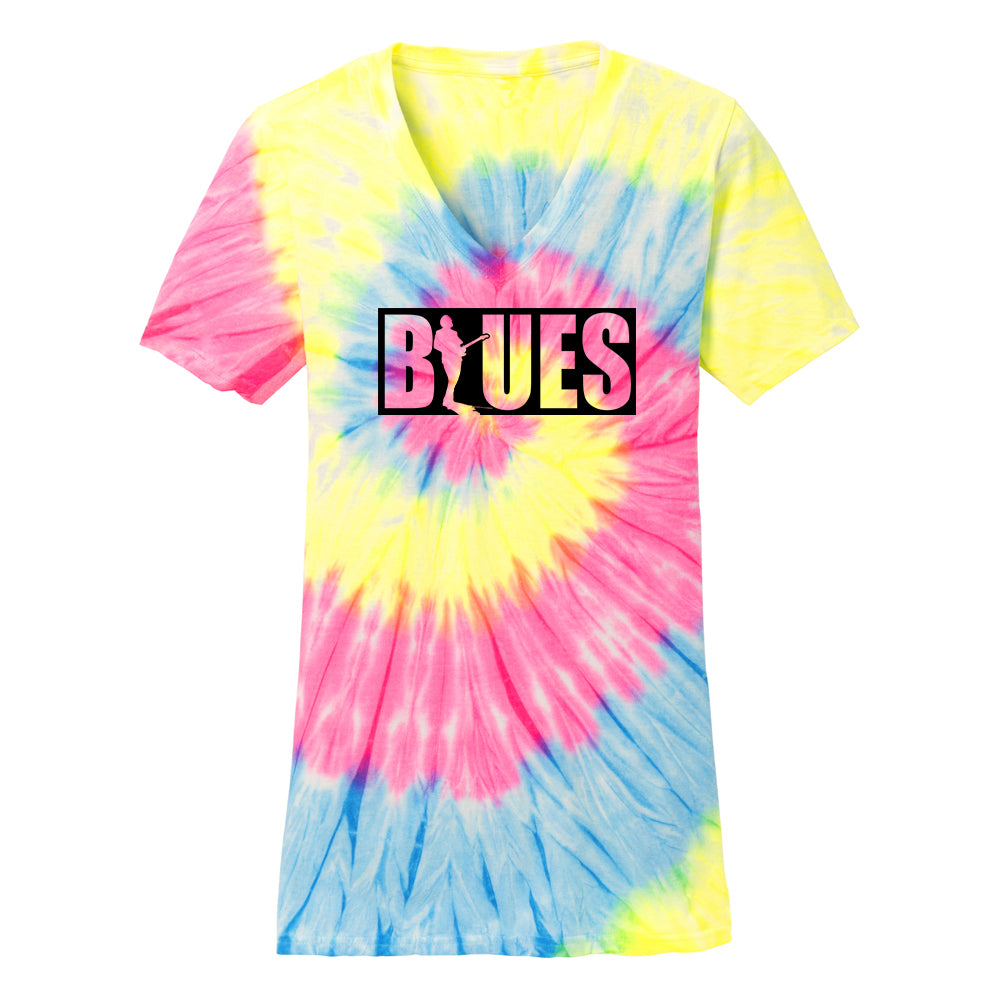 Joe Bonamassa Blues Block tie-dye v-neck dame bomull